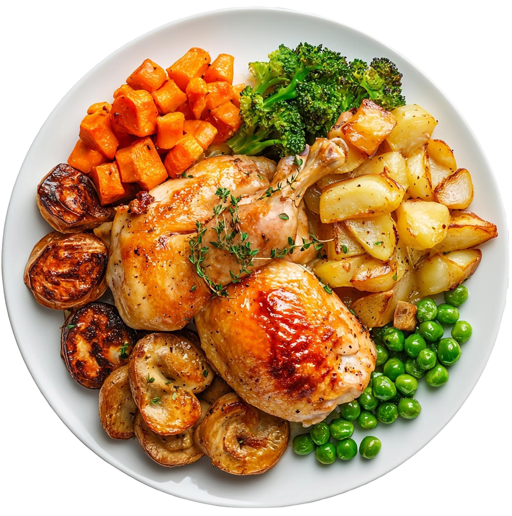 roasted-chicken-dinner-platter-delicious-feast